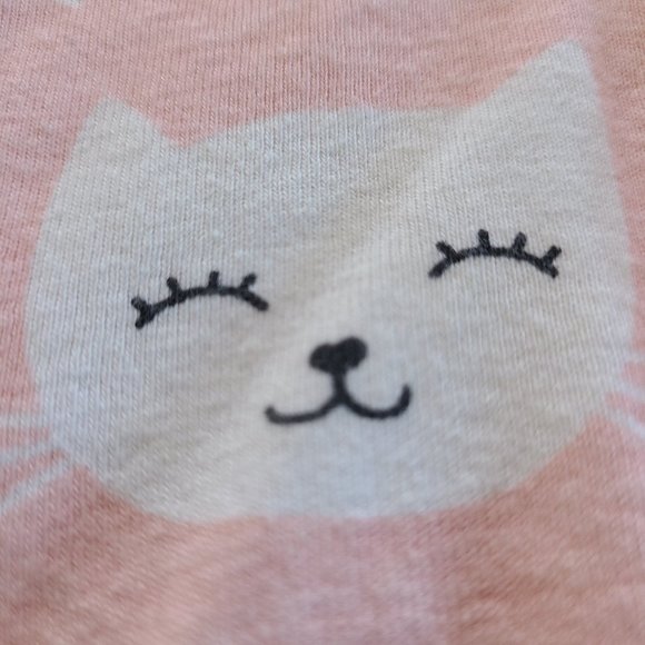 Carter's Girl's Pink Smiley Cats Long Sleeve Sweater Newborn - Picture 4 of 7